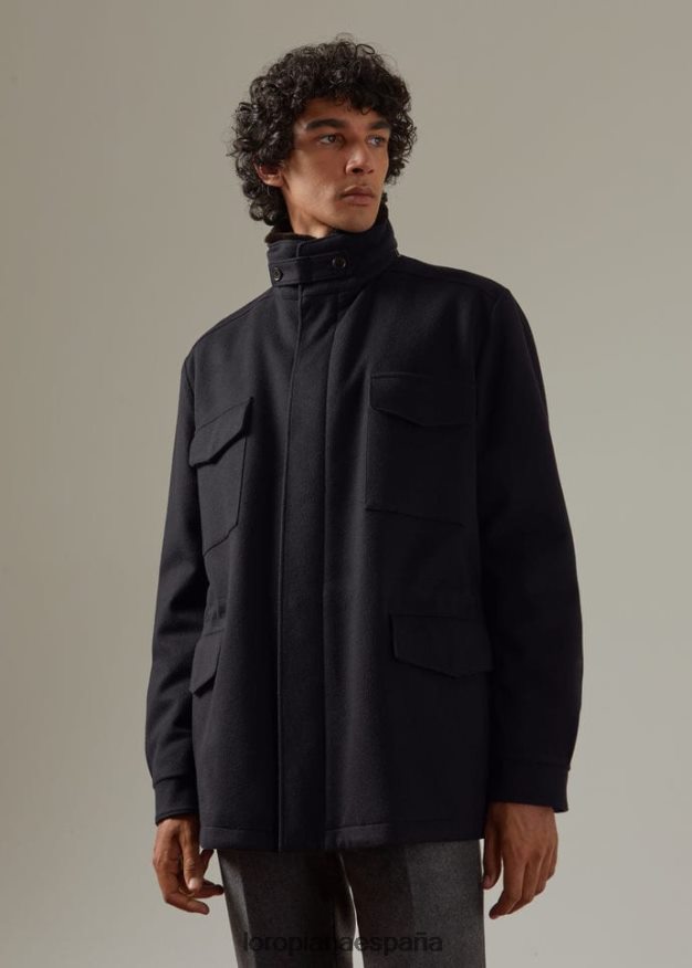chaqueta de viajero Loro Piana hombres negro (8000) VR0BH6892 ropa