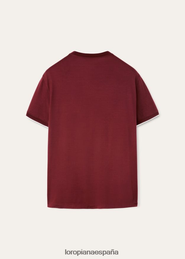 camiseta gok Loro Piana hombres tinta roja (r08y) VR0BH61111 ropa