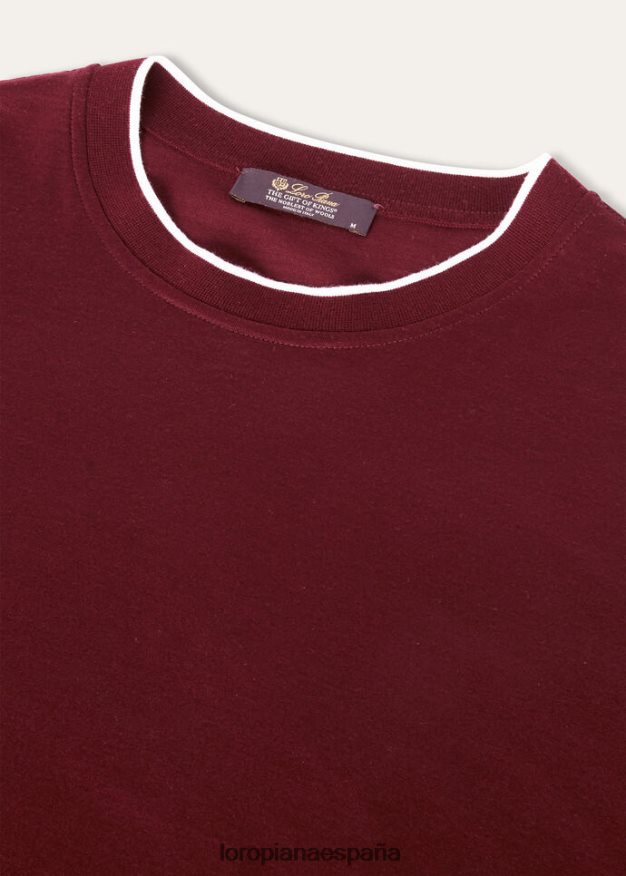 camiseta gok Loro Piana hombres tinta roja (r08y) VR0BH61111 ropa
