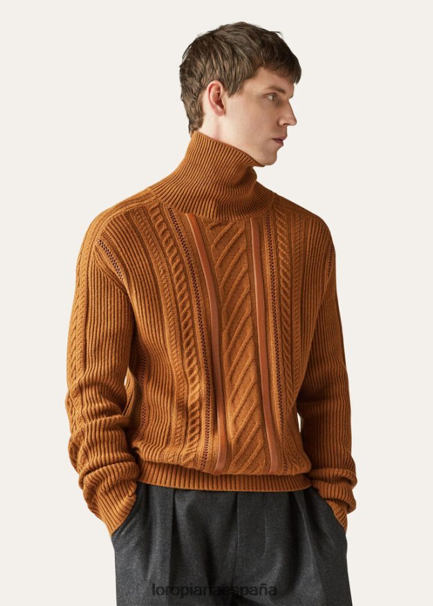 suéter de cuello alto Loro Piana hombres vicuña oscura natural (e09y) VR0BH6807 ropa